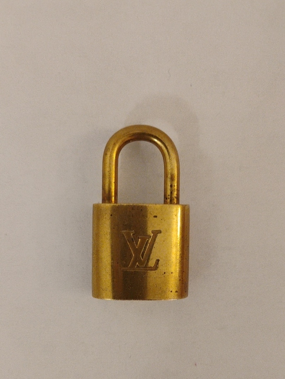 Louis Vuitton Gold Tone Padlock with LV Engraving #323 ( No key)